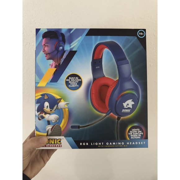 Sonic The Hedgehog RGB Light Up Gaming Headset W/‎ Communication Mic-NIB - Picture 1 of 4